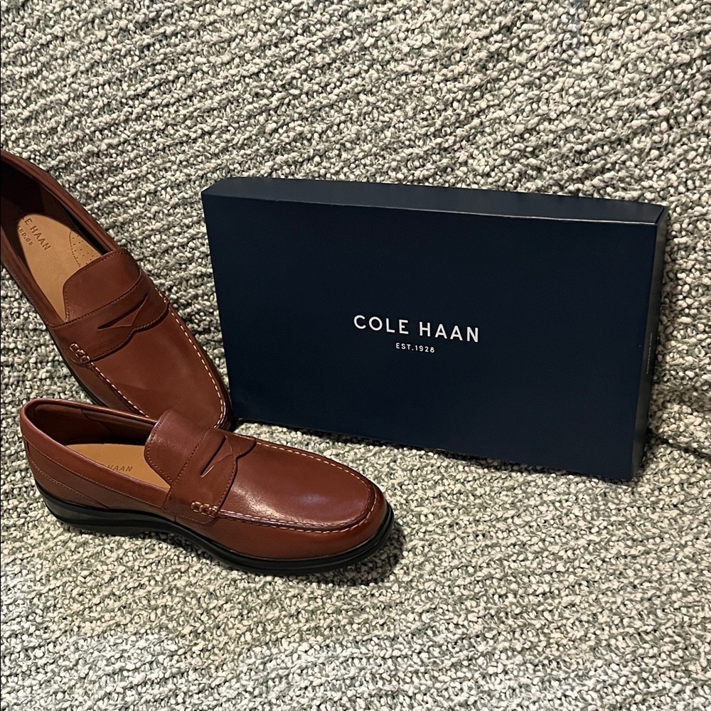 Cole Haan Men's Tan Leather Slip-Ons
